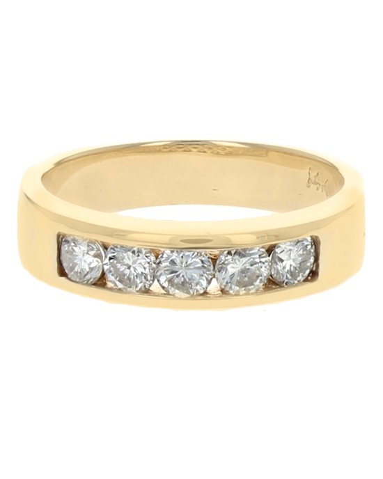 Channel Set Diamond Band Ring in Yellow Gold